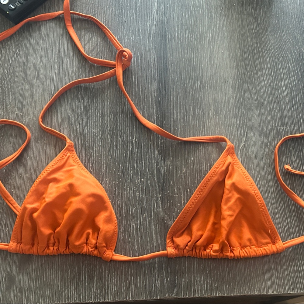tropic of c equator Bikini Top in burnt orange color size small